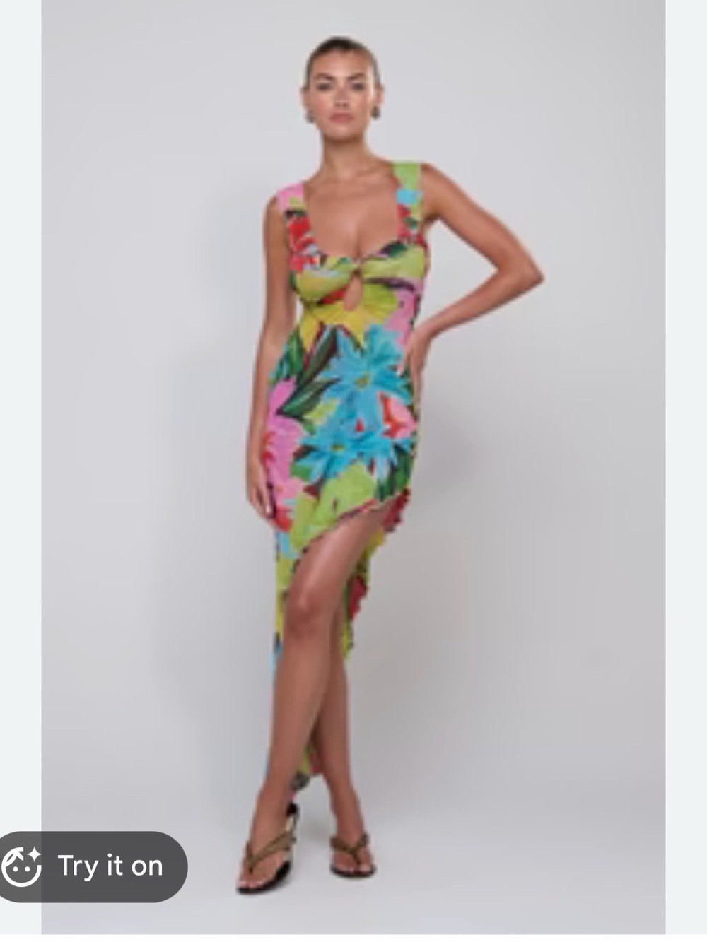 RESA Rhonda Dress Tropicana All over Print High Low